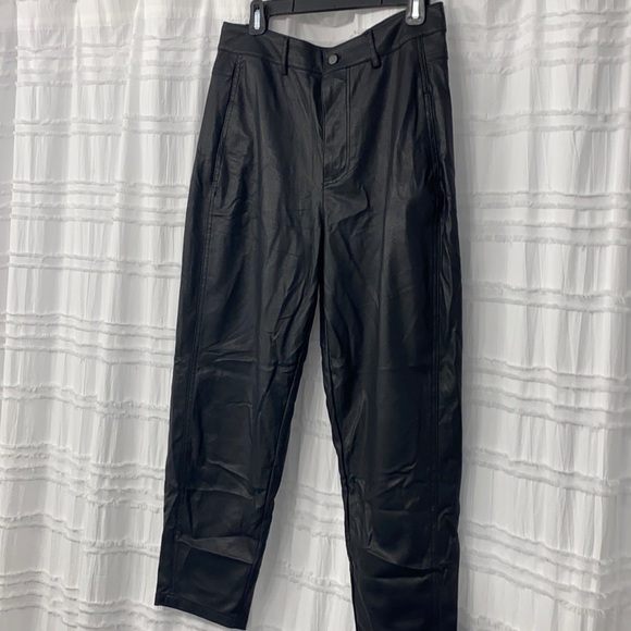 ZARA FAUX LEATHER PANTS - Picture 1 of 3